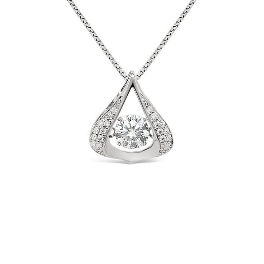18K Diamond Pendant - Lotus Diamond