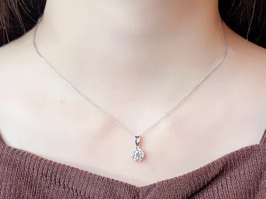 18K Diamond Pendant - Lotus Diamond