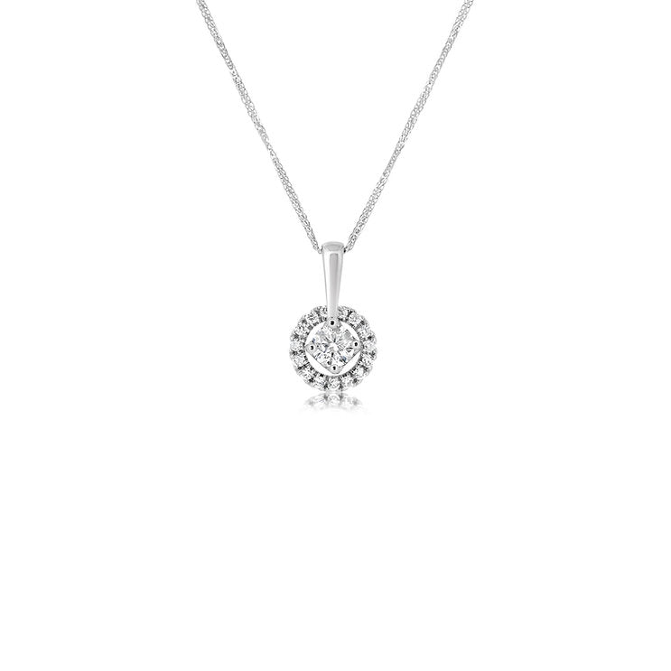 18K Diamond Pendant - Lotus Diamond
