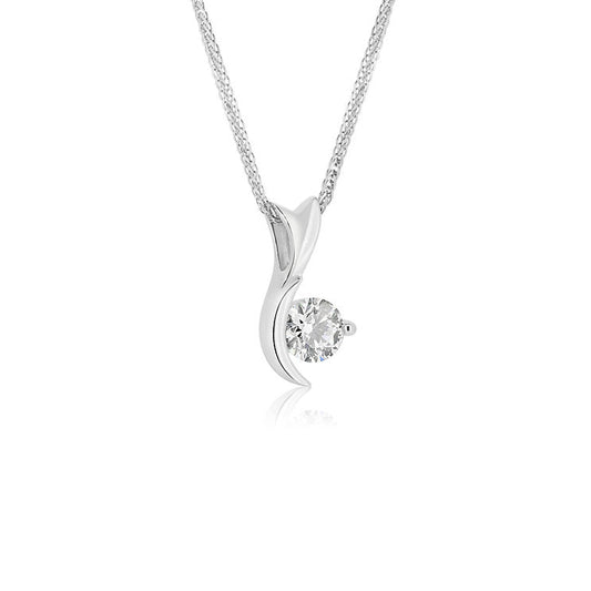 18K diamond pendant - Lotus Diamond