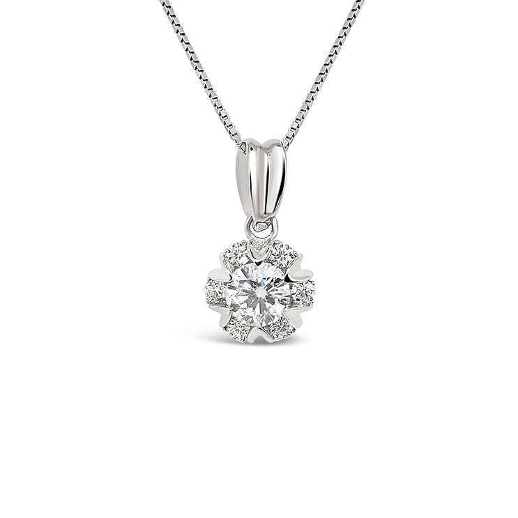 18K Diamond Pendant - Lotus Diamond