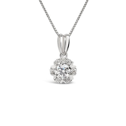 18K Diamond Pendant - Lotus Diamond