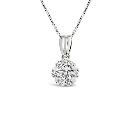 18K Diamond Pendant - Lotus Diamond