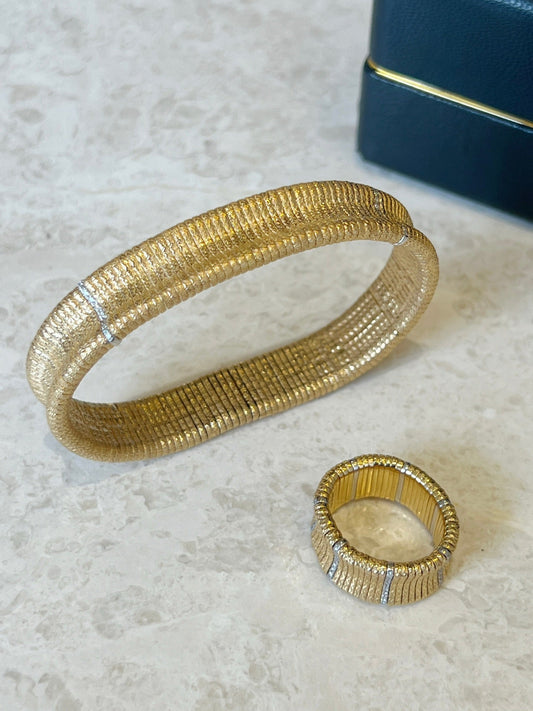 18K Elastic bracelet - Lotus Diamond