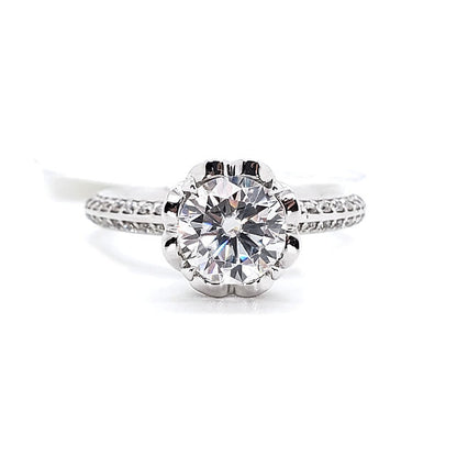 18K Floral Diamonds double-line Setting Lotus Diamond