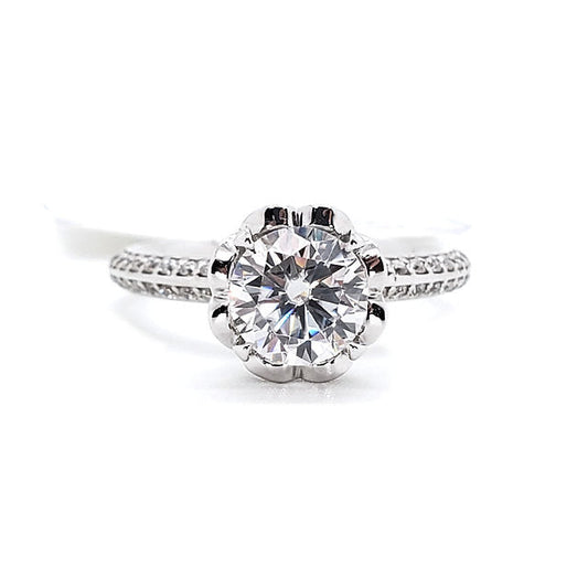 18K Floral Diamonds double-line Setting Lotus Diamond