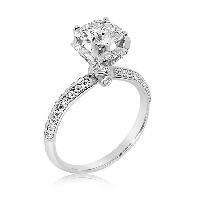 18K Floral Diamonds double-line Setting Lotus Diamond
