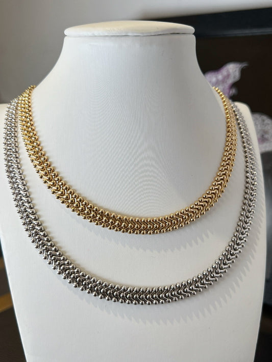18k gold choker chain - Lotus Diamond