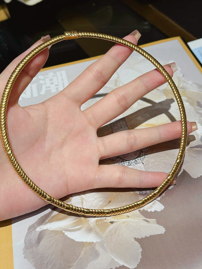 18k gold high grade simple personality handmade snake bone collar - Lotus Diamond