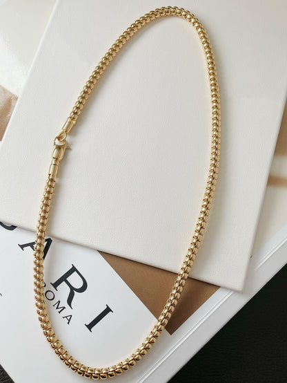 18k gold high quality simple neck chain - Lotus Diamond