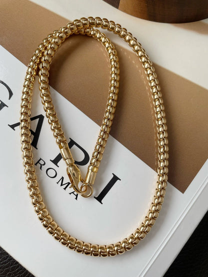 18k gold high quality simple neck chain - Lotus Diamond