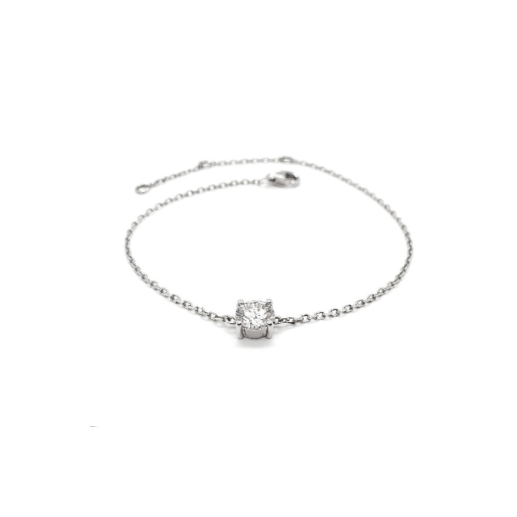 18K Gold Lab Grown Diamond Solitaire Bracelet 0.80ct High Quality E-F VS - Lotus Diamond