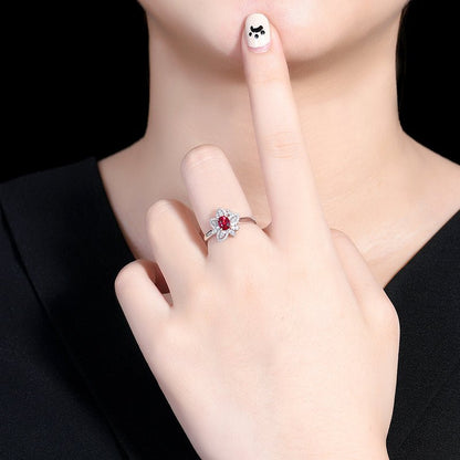 18k gold Mozambique pigeon red ruby ring - Lotus Diamond