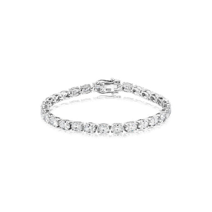 18K Gold Oval Lab Grown Diamond Tennis Bracelet 10.20ctw - Lotus Diamond