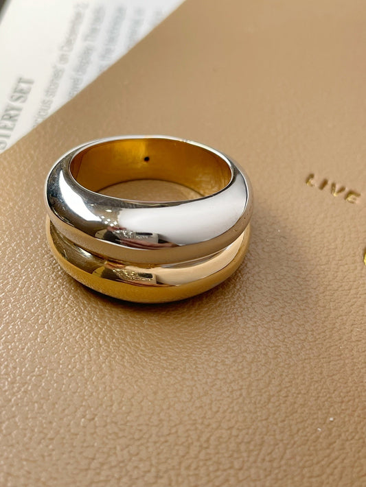 18k gold two - tone ring - Lotus Diamond