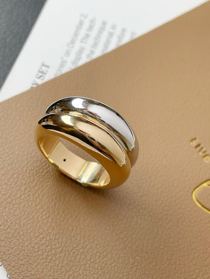 18k gold two - tone ring - Lotus Diamond