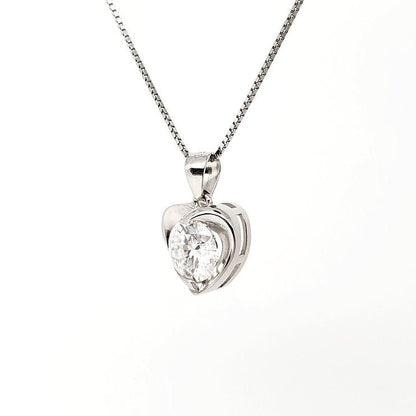 18K Heart diamond pendant - Lotus Diamond
