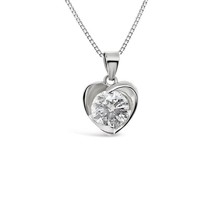 18K Heart diamond pendant - Lotus Diamond