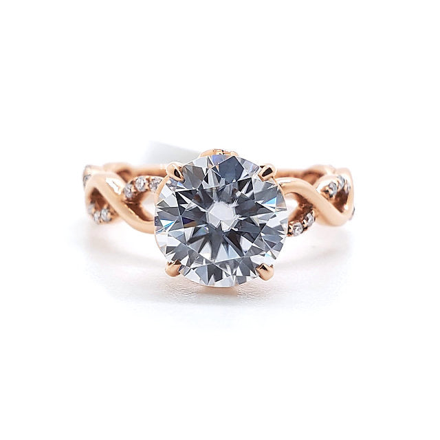 18K High Rise Twisted Band Lotus Diamond