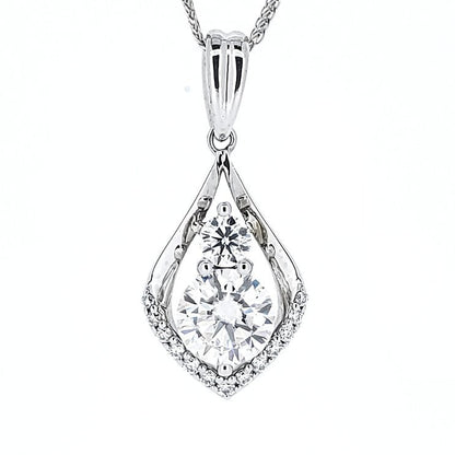 18K water drop diamond pendant - Lotus Diamond