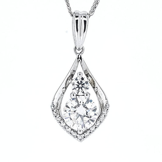 18K water drop diamond pendant - Lotus Diamond