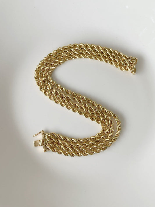 18KMulti-layered woven twisted bracelet Lotus Diamond