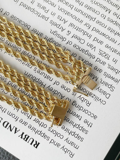 18KMulti-layered woven twisted bracelet Lotus Diamond