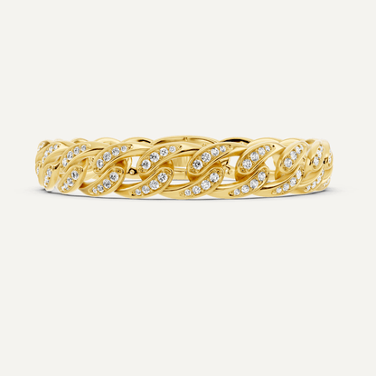 2 1/4 ctw Round Diamond Cuban Link Fashion Bracelet - Lotus Diamond