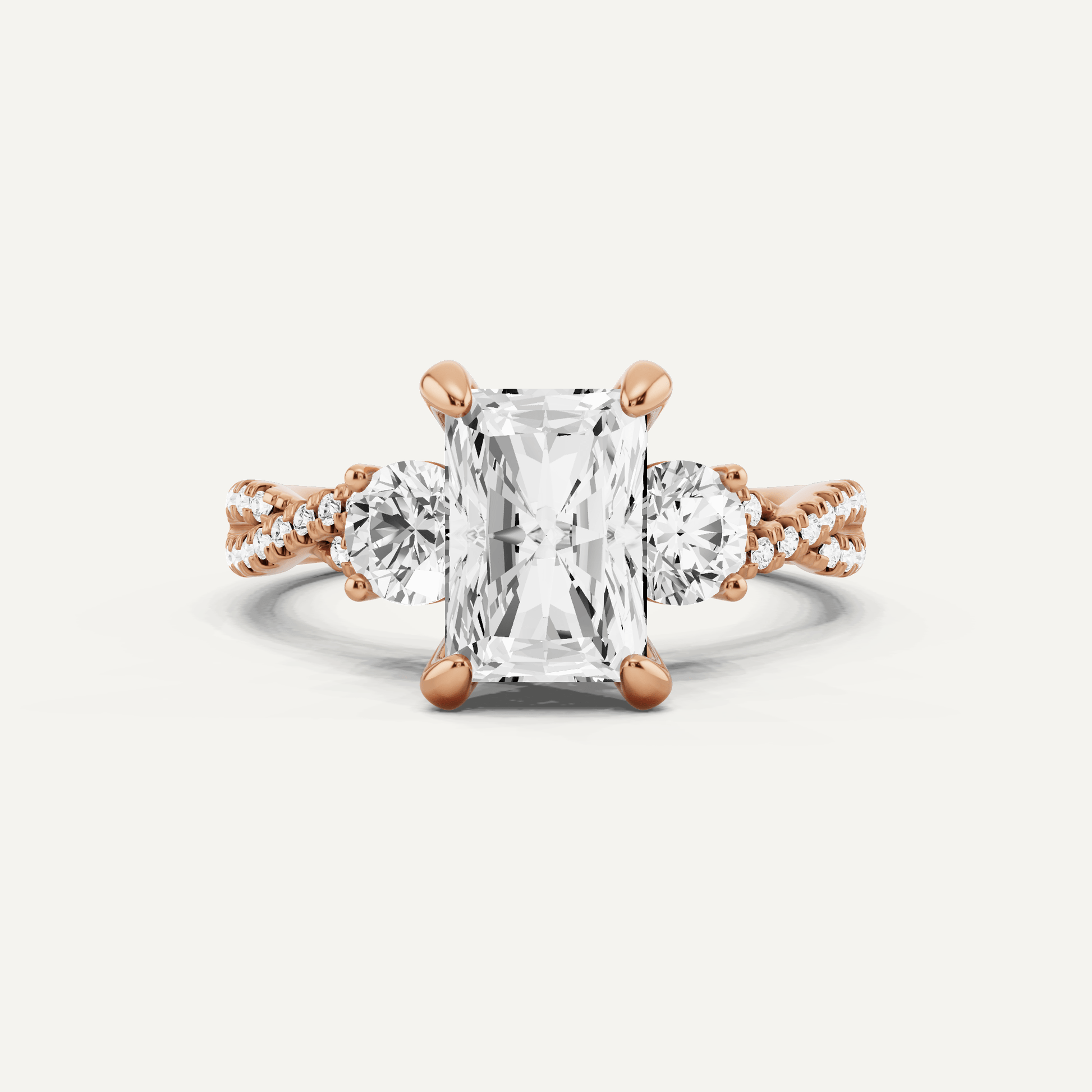2 1/6 ctw Radiant Diamond Hidden Halo Twist Engagement Ring - Lotus Diamond