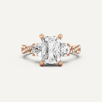 2 1/6 ctw Radiant Diamond Hidden Halo Twist Engagement Ring - Lotus Diamond
