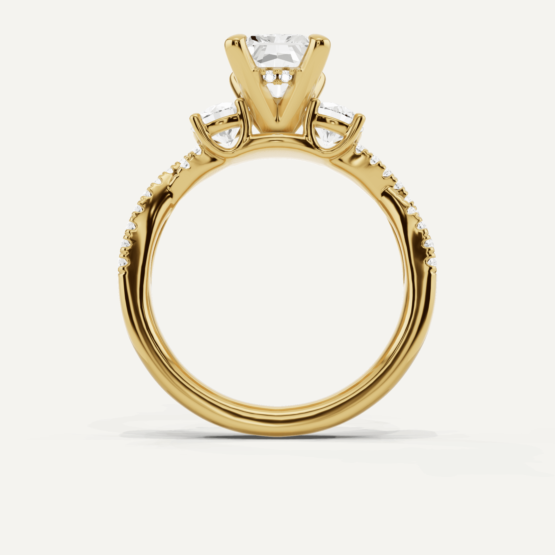 2 1/6 ctw Radiant Diamond Hidden Halo Twist Engagement Ring - Lotus Diamond