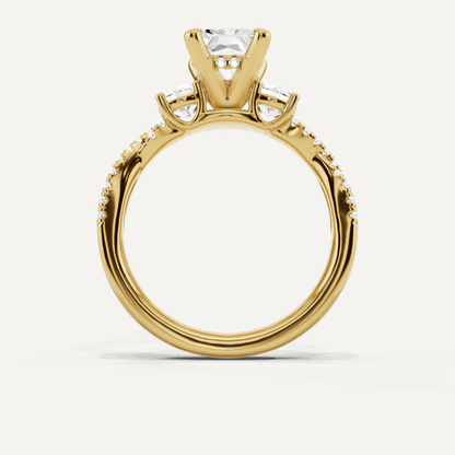 2 1/6 ctw Radiant Diamond Hidden Halo Twist Engagement Ring - Lotus Diamond