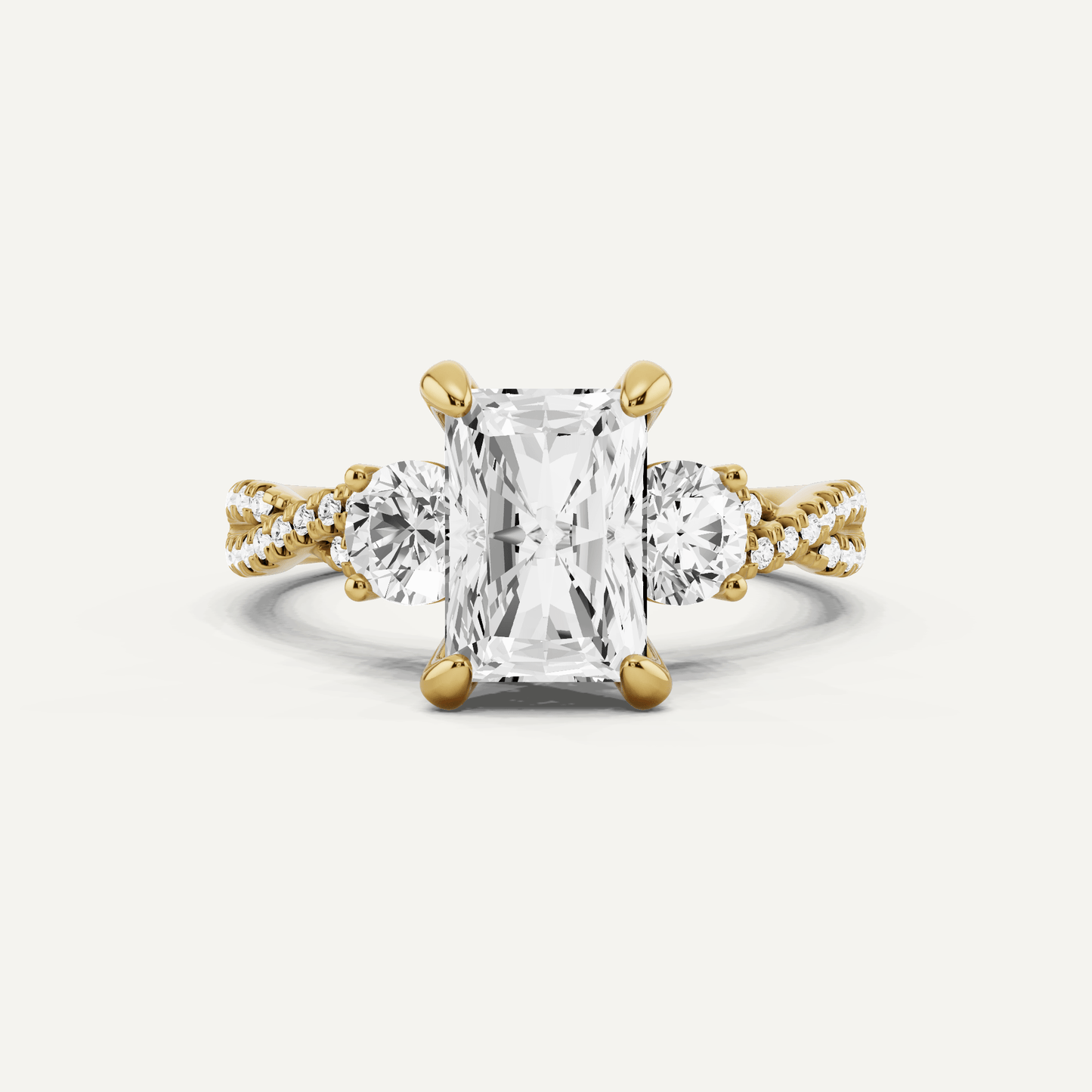 2 1/6 ctw Radiant Diamond Hidden Halo Twist Engagement Ring - Lotus Diamond