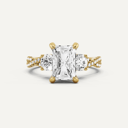2 1/6 ctw Radiant Diamond Hidden Halo Twist Engagement Ring - Lotus Diamond