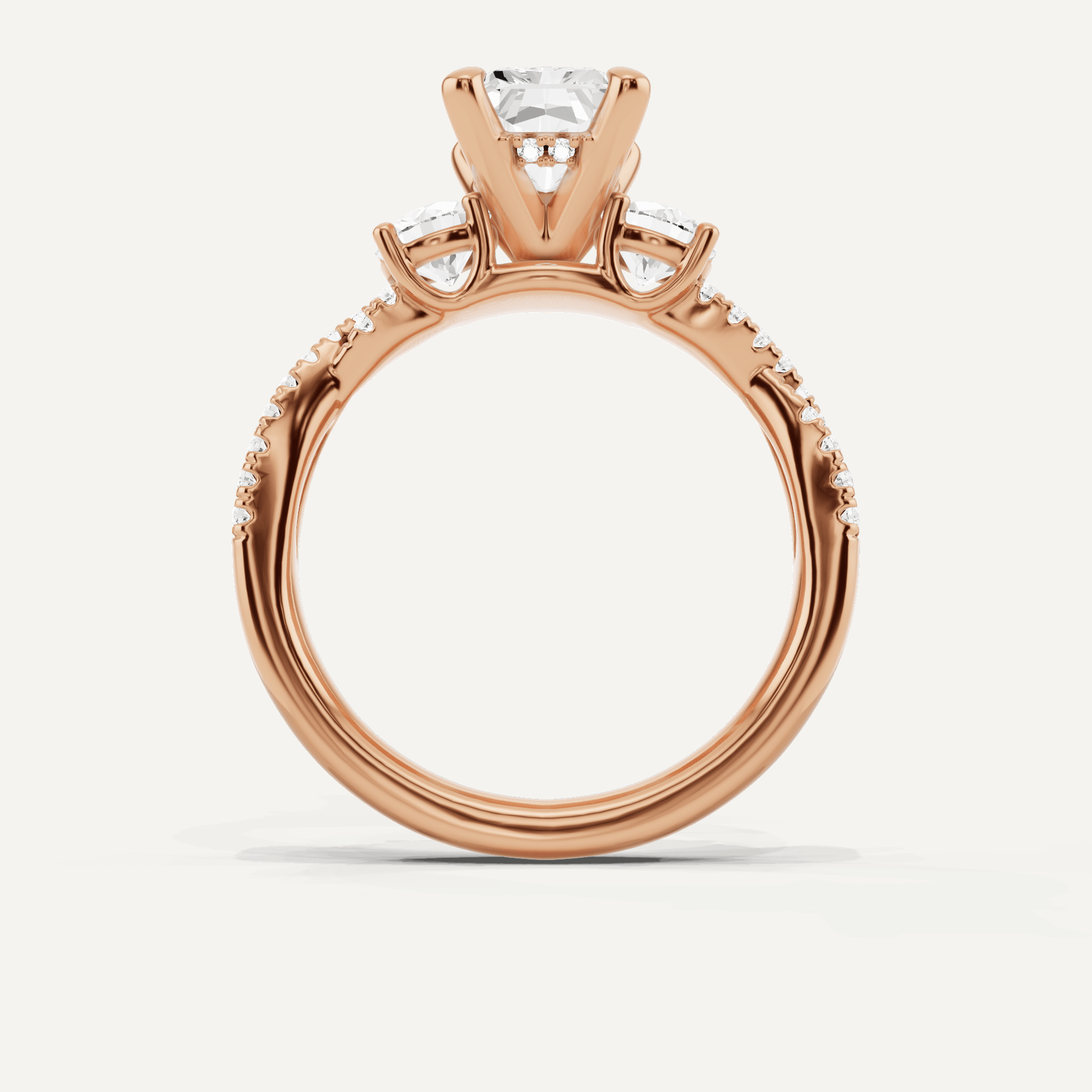 2 1/6 ctw Radiant Diamond Hidden Halo Twist Engagement Ring - Lotus Diamond