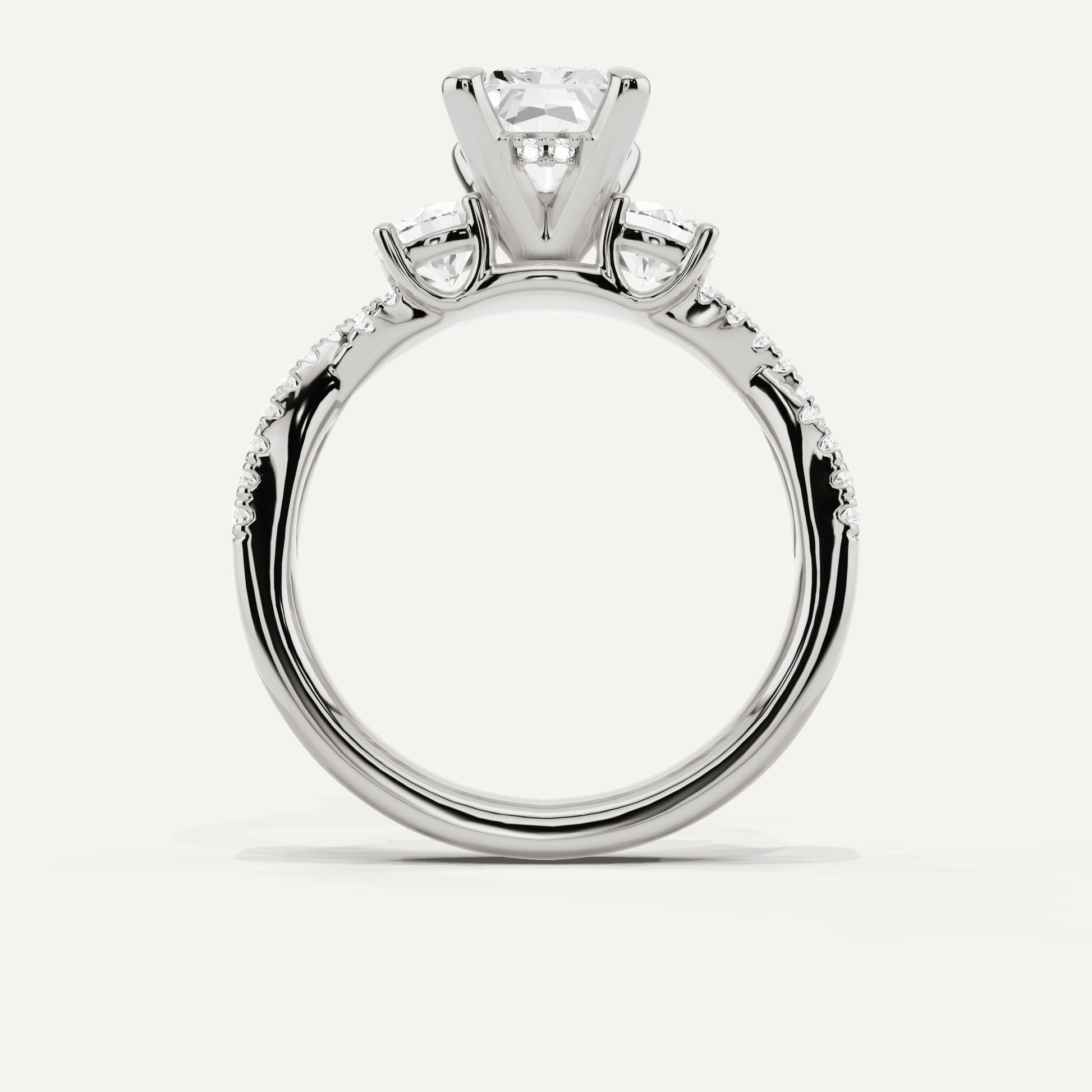 2 1/6 ctw Radiant Diamond Hidden Halo Twist Engagement Ring - Lotus Diamond