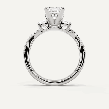 2 1/6 ctw Radiant Diamond Hidden Halo Twist Engagement Ring - Lotus Diamond