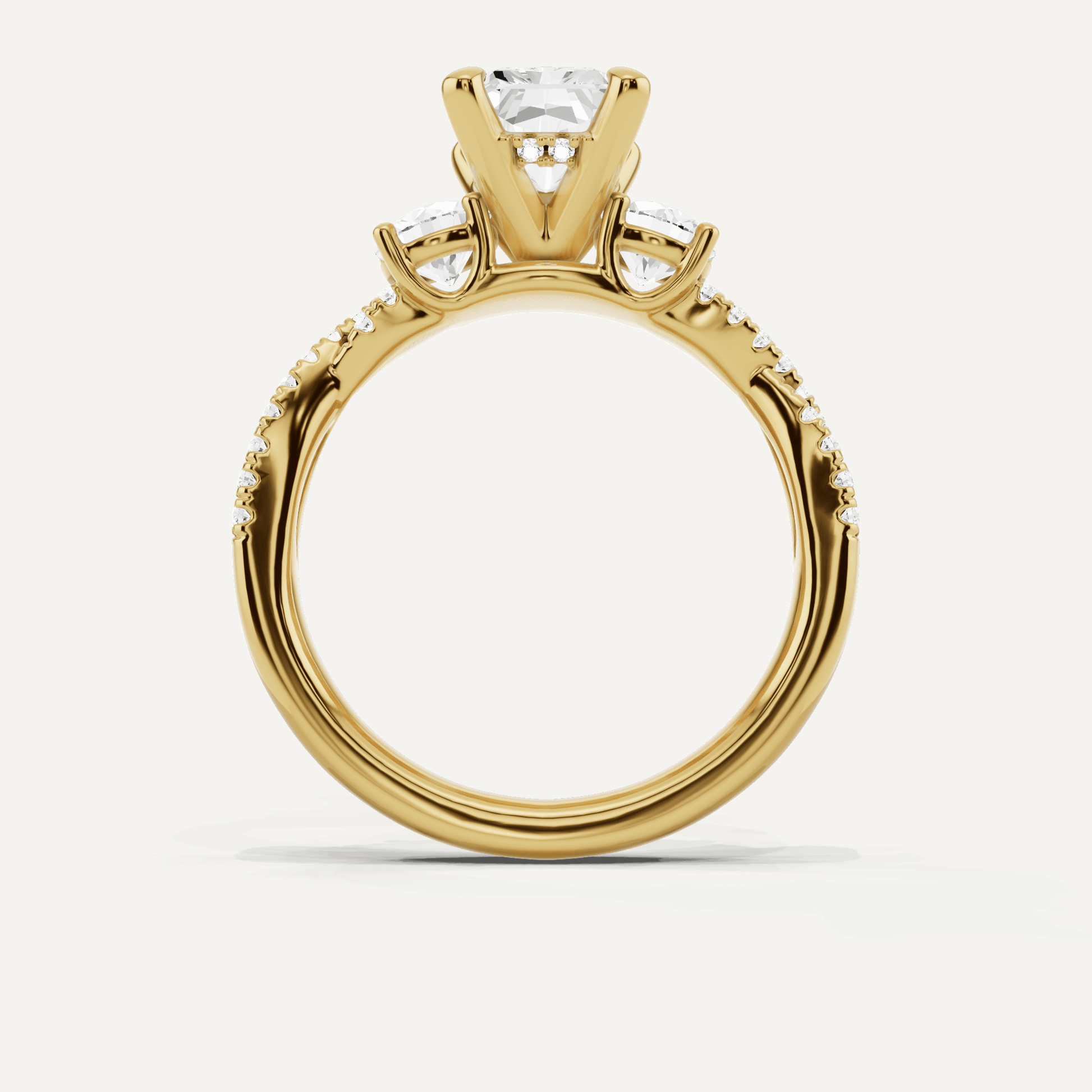2 1/6 ctw Radiant Diamond Hidden Halo Twist Engagement Ring - Lotus Diamond
