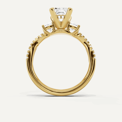 2 1/6 ctw Radiant Diamond Hidden Halo Twist Engagement Ring - Lotus Diamond