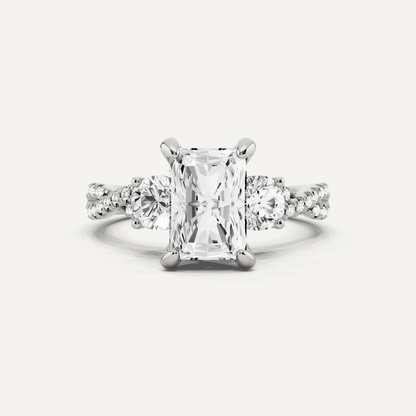 2 1/6 ctw Radiant Diamond Hidden Halo Twist Engagement Ring - Lotus Diamond