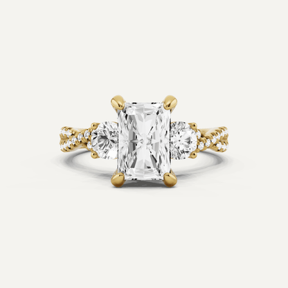 2 1/6 ctw Radiant Diamond Hidden Halo Twist Engagement Ring - Lotus Diamond