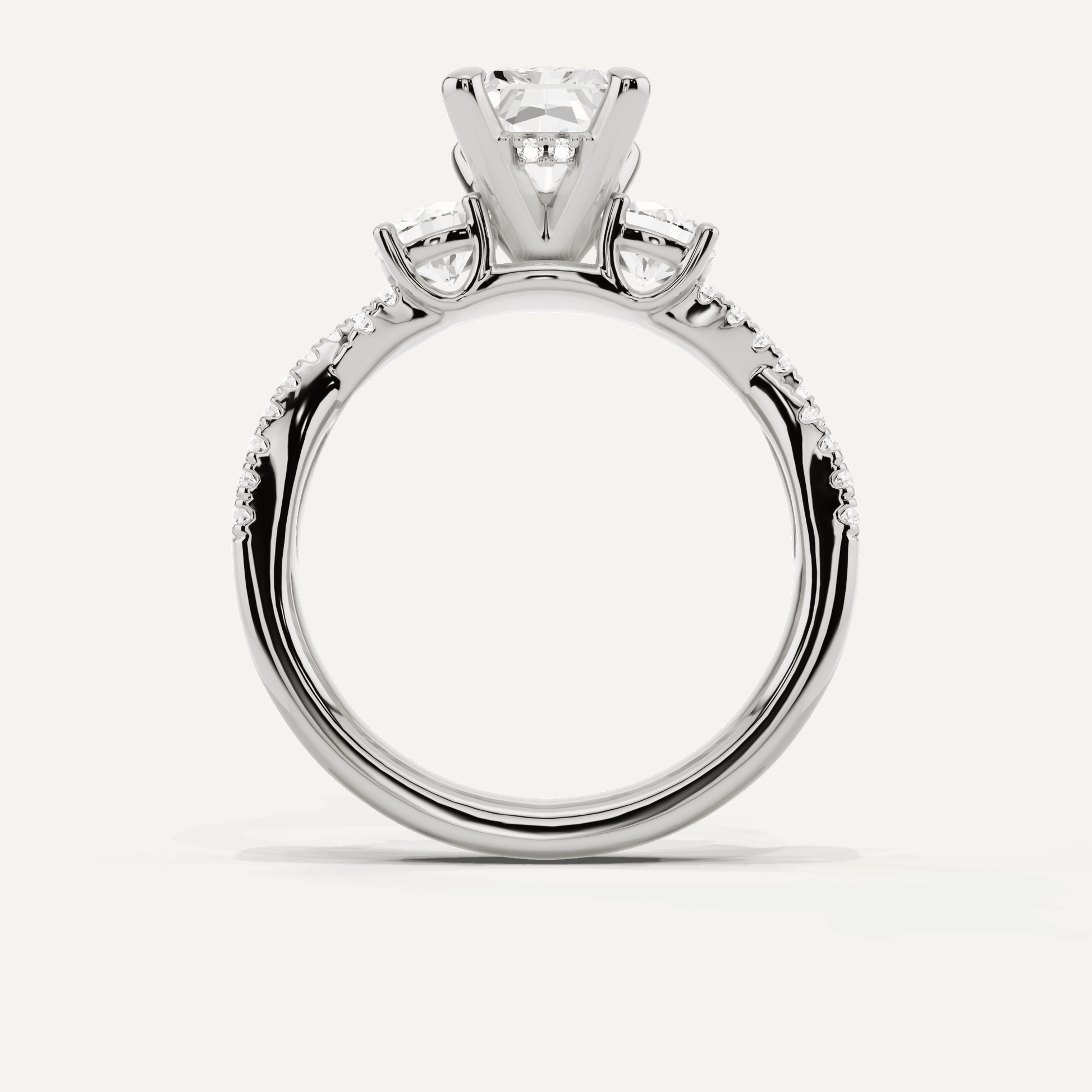 2 1/6 ctw Radiant Diamond Hidden Halo Twist Engagement Ring - Lotus Diamond