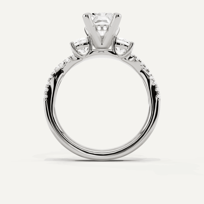 2 1/6 ctw Radiant Diamond Hidden Halo Twist Engagement Ring - Lotus Diamond