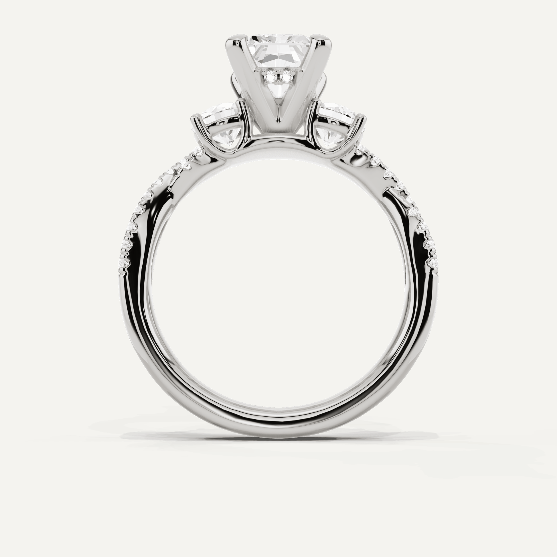 2 1/6 ctw Radiant Diamond Hidden Halo Twist Engagement Ring - Lotus Diamond