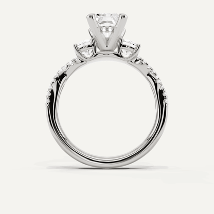 2 1/6 ctw Radiant Diamond Hidden Halo Twist Engagement Ring - Lotus Diamond