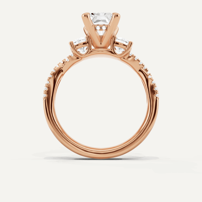 2 1/6 ctw Radiant Diamond Hidden Halo Twist Engagement Ring - Lotus Diamond