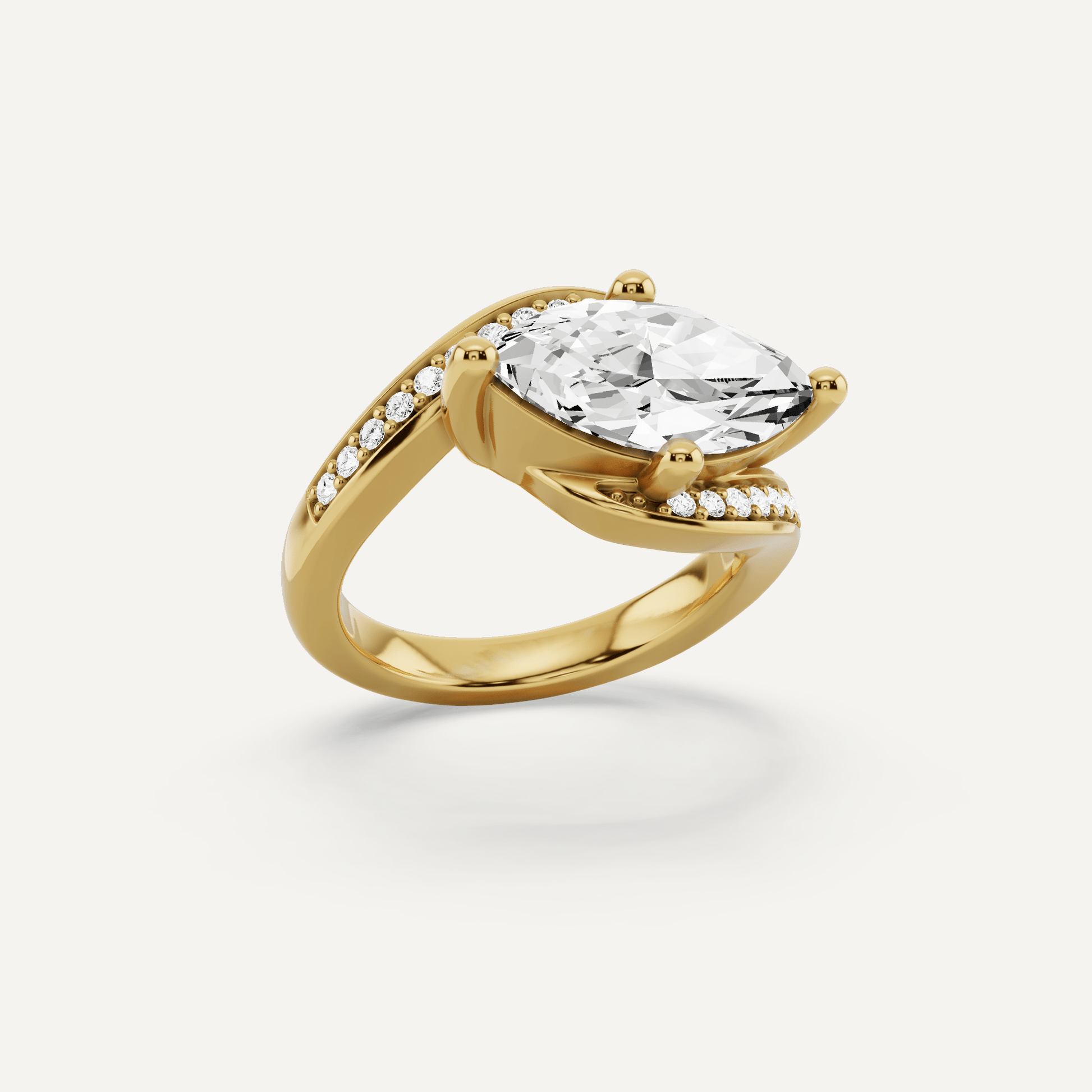 2 1/8 ctw Marquise Diamond East - West Engagement Ring - Lotus Diamond
