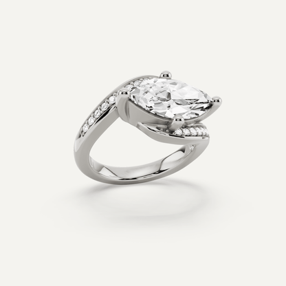 2 1/8 ctw Marquise Diamond East - West Engagement Ring - Lotus Diamond