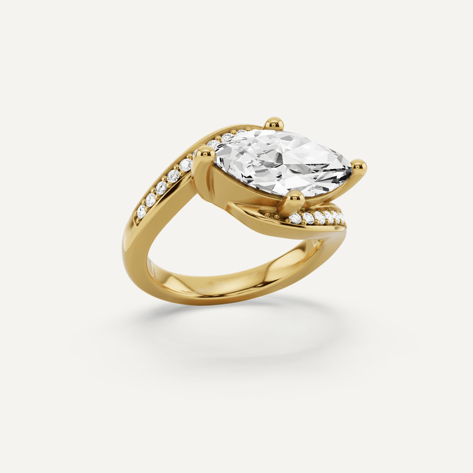 2 1/8 ctw Marquise Diamond East - West Engagement Ring - Lotus Diamond