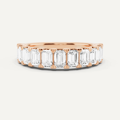 2 ctw Emerald Diamond Eleven Stone Wedding Band - Lotus Diamond